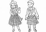 Scottish Pages Coloring Children sketch template