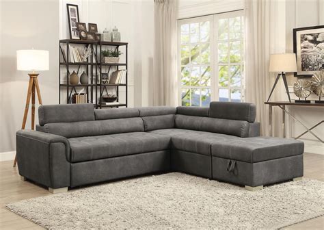 thelma upholstered transitional sectional sleeper sofa  pull  bed