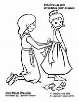 Coloring Pages Dress Dressed Girl Wednesday Dressing Getting Communion Wacky First Printable Drawing Colouring Prom Little Color Holy Getcolorings Print sketch template
