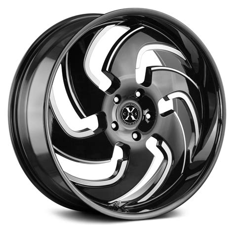 xcess  wheels gloss black  milled accents rims xgbml