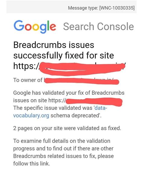 breadcrumbs error fixed successfully googles  update  changed