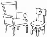 Coloring Chair Pages Old Clip Top sketch template