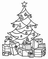 Tree Coloring Christmas Pages Printable Kids sketch template