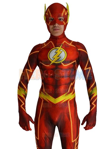 52 flash costume 2016 new 3d shade superhero costume spandex fullbody