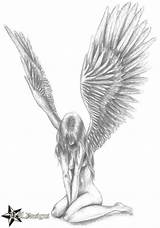 Angel Drawings Drawing Pencil Sketches Angels Sketch Fallen Dark Wings Line Engel Simple Tattoo Tekening Easy Paintingvalley Dibujos Draw Beautiful sketch template