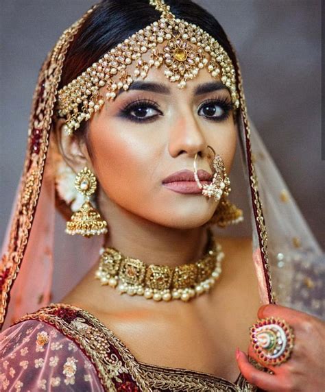 Indian Bridal Makeup And Jewellery Bridal Nose Ring Indian Bridal