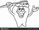 Dentes Dente Brushing Escova Escovando Animados Ius Vetor sketch template