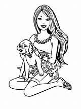 Barbie Coloring Pages Girls Pet Her Dog Color Print Toddlers Adults sketch template