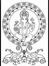 Coloring Pages Hindu Elephant Hinduism Gods Mandala Drawing Getcolorings Adult Getdrawings Uploaded User sketch template