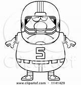 Chubby Depressed Player Football Clipart Cartoon Thoman Cory Outlined Coloring Vector 2021 sketch template
