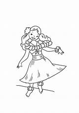 Hula Dancing Coloring Pages Dancer Hawaiian Categories Cartoon Game Print sketch template