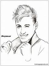 Neymar Pages Coloring Color Soccer Print Coloringpagesonly Kids Players sketch template