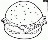 Hamburger Kleurplaat Oncoloring Fastfood Kleurplaten Hotdog sketch template