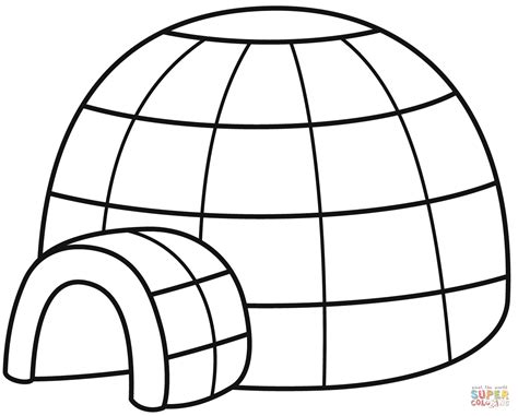 igloo coloring page  printable coloring pages