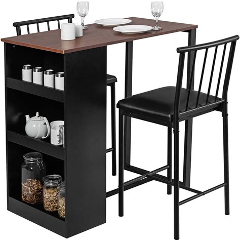 gymax  piece counter height pub dining set kitchen table chairs