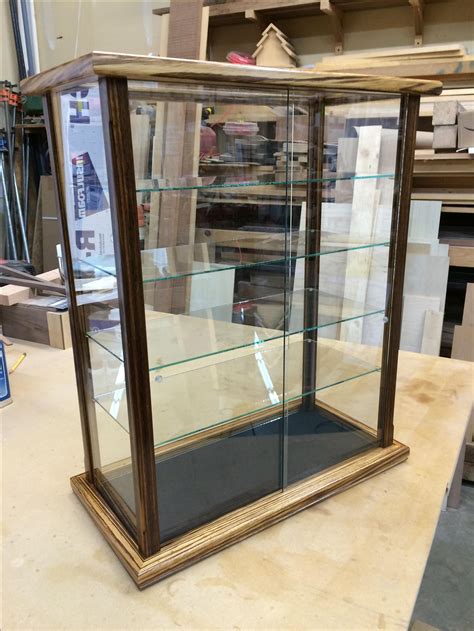 Handmade Wood And Glass Display Case For Models Crystal