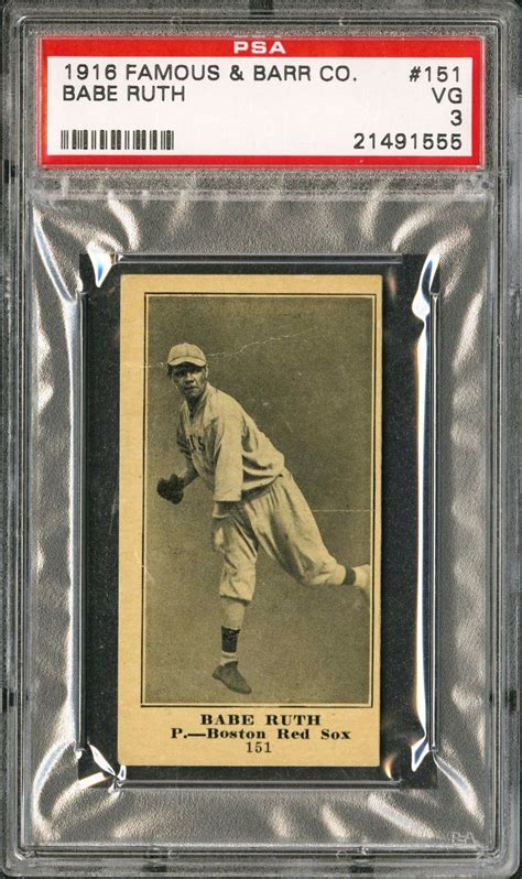 Lot Detail 1916 Famous And Barr Babe Ruth Rookie Card