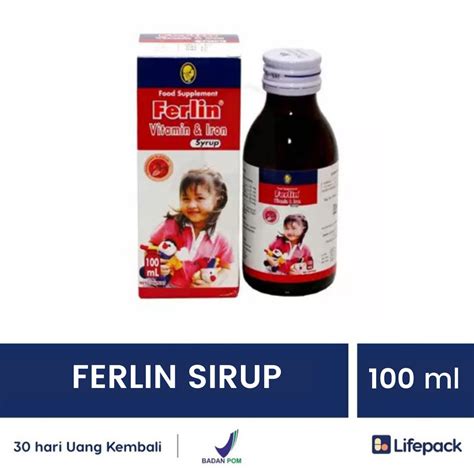 ferlin sirup  ml zat besi vitamin anak suplemen kesehatan lifepack lifepackid