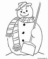Coloring Snowman 93f6 Winter Pages Printable sketch template