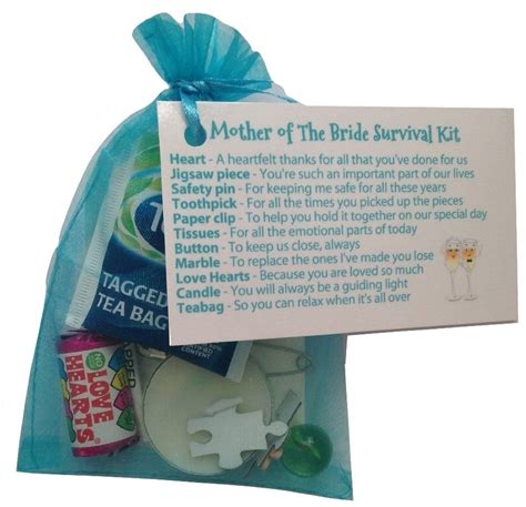 mother   bride survival kit  turquoise   gift card