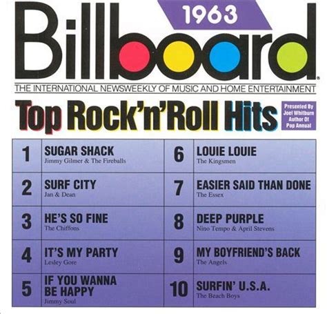 billboard top rock and roll hits 1963 various artists songs reviews