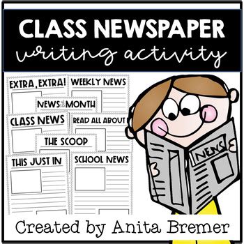 class newspaper writing activity  anita bremer tpt