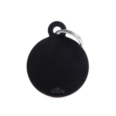 id tag basic collection big round black in aluminum