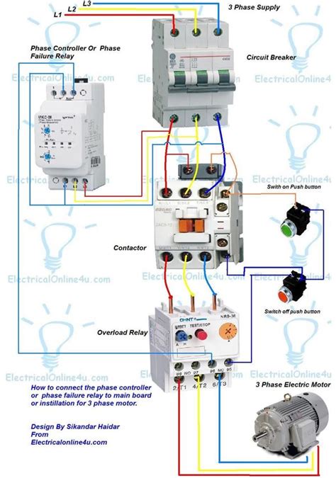 phase motor control panel wiring diagram