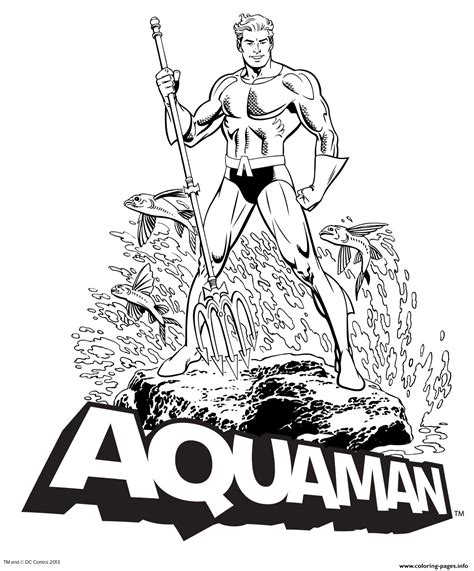 aquaman dc comics coloring page printable