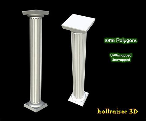 3d Model Pillar Column Vr Ar Low Poly Cgtrader