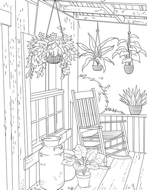 country house printable adult coloring page  manila etsy italia