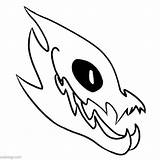 Gaster Blaster Coloring sketch template