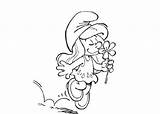 Coloring Pages Smurfette Girls Smurf Cartoon sketch template