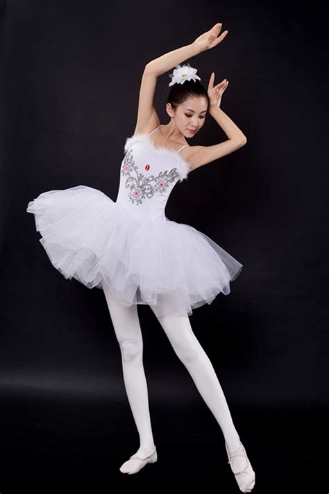 white diamond long ballet tutu dance dress girls professional ballet tutu leotard ballet dress