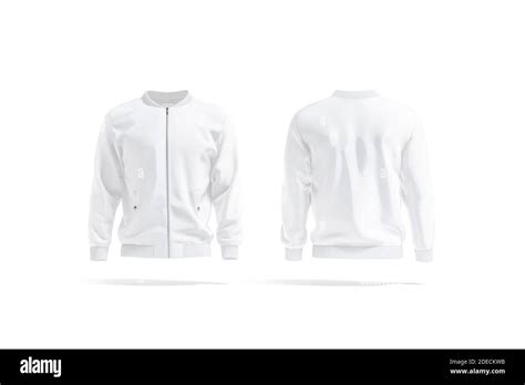 blank white bomber jacket mockup front   view  rendering empty windbreaker apparel