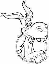 Donkey Coloring Cute Cartoon Donkeys Pages Printable Domain Categories sketch template
