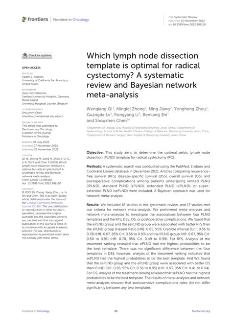Pdf Which Lymph Node Dissection Template Is Optimal For Radical