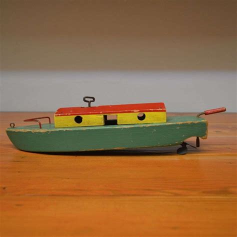 vintage wood wind  toy boat ma  pas attic