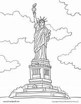 Statue Liberty Coloring Pages Social Studies Printable Drawing Printables Color Clipart Line Tim American Timvandevall July Board Sheets Symbols Print sketch template