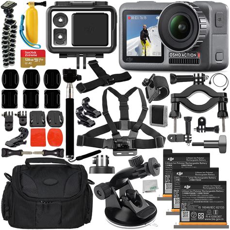 dji osmo action  camera  deluxe accessory bundle includes  dji battery  osmo