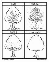 Seasons Coloring Four Season Printable Worksheets Pages Preschool Colouring Kindergarten Kids Clipart Summer Winter Spring Fall Books Tree Drawing Trees sketch template
