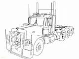 Coloring Truck Pages Semi Peterbilt Trailer Kenworth Tractor Horse Drawing Printable Trucks Camper Cabover Kids Line Color Sketch Getdrawings Trailers sketch template