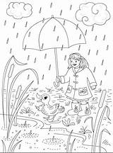 Rainy Chuva Pages Deszcz Kolorowanki Dla Cliparts Imagem sketch template