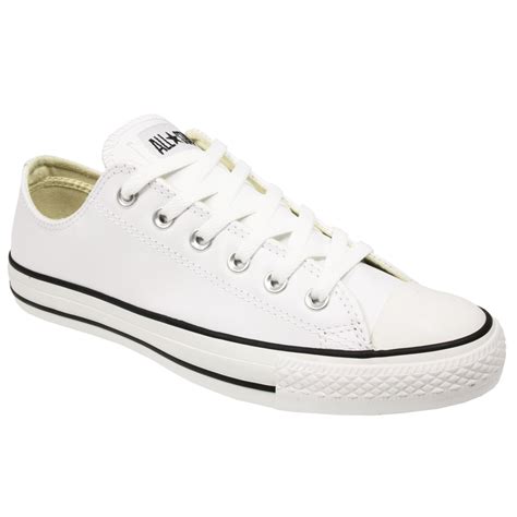 converse  star chuck mens womens  white leather trainers shoes size