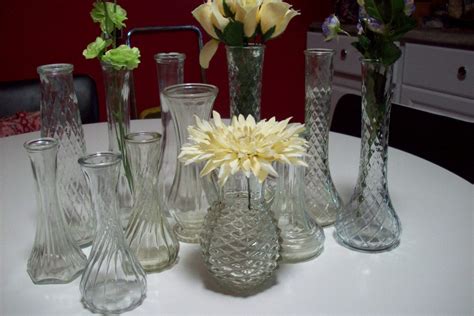 Clear Glass Bud Vases Vintage Glass Vases Hoosier Glass
