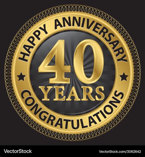 years happy anniversary congratulations gold vector image