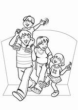 Shopping Going Coloring Family sketch template