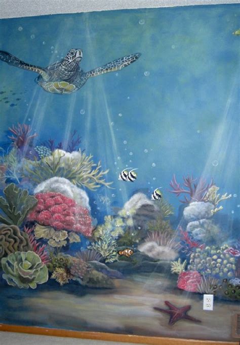 sea turtle light mural paintings bedroom murals ocean