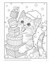 Coloring Christmas Pages Cat Kitty Colouring Cute Cats Book Choose Board Para Holiday Adultos Mandala Forehand Beth sketch template