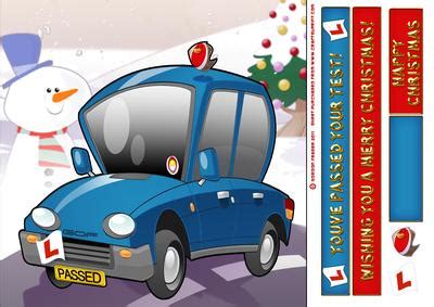 christmas driving test  quick card cup craftsuprint